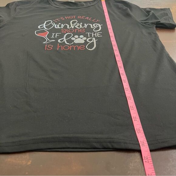 XL Black Tee Tshirt It’s not really drinking alone if the dog is home” unbranded - Picture 10 of 11